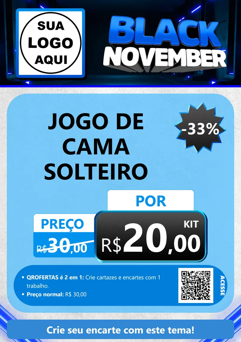 Modelo de Cartaz para Cartaz A4 Vertical com o tema Black November para Cama, Mesa e Banho