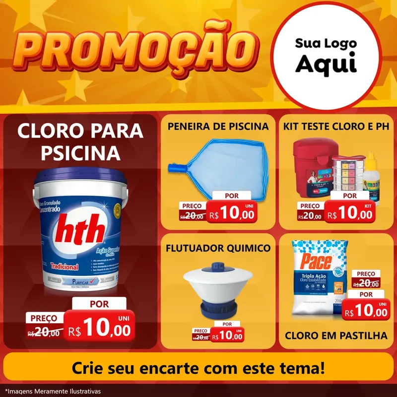 Modelo de Rede Social para Feed Facebook com o tema Promoção para Produtos para Piscina
