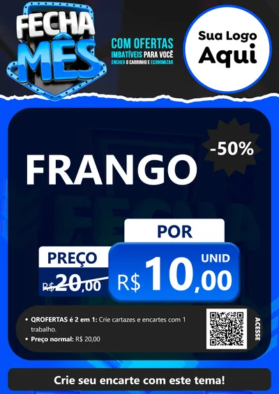 Modelo de Cartaz para Cartaz A4 Vertical com o tema Fecha Mês para Assados