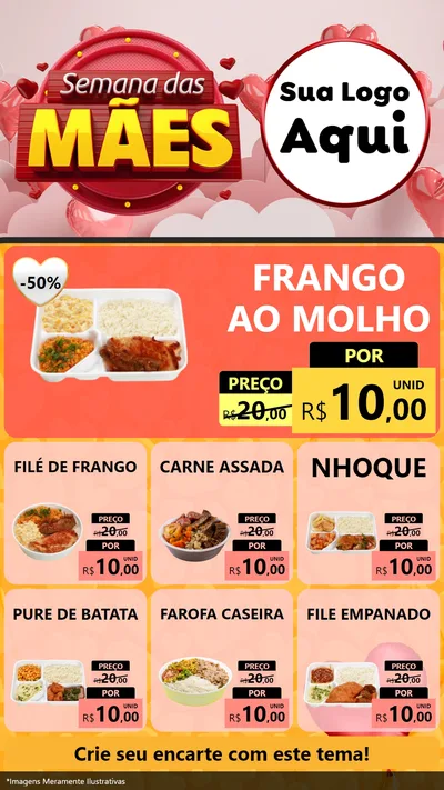 Modelo de Rede Social para Stories com o tema Semana das Mães para Restaurante