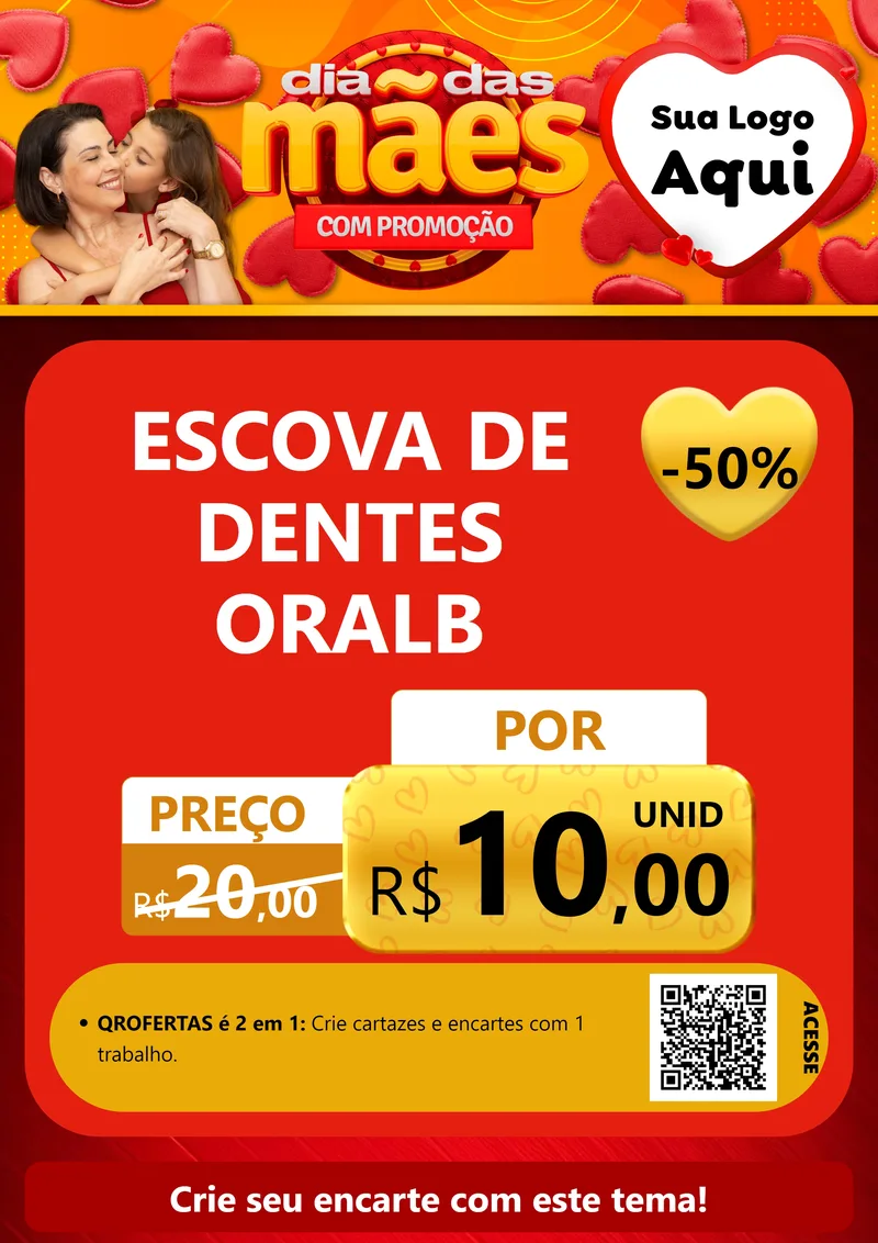 Modelo de Cartaz para Cartaz A4 Vertical com o tema Dia das Mães com Promoção para Higiene Pessoal