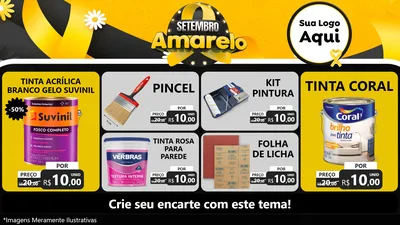 Modelo de TV para TV Horizontal com o tema Setembro Amarelo para Tintas e Ferramentas