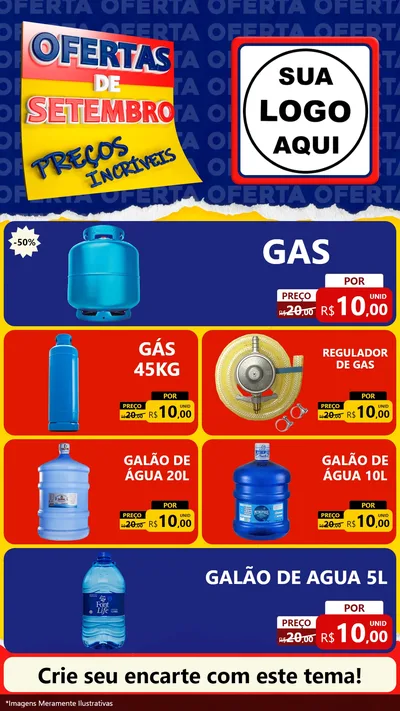 Modelo de TV para TV Vertical com o tema Ofertas de Setembro - Preços Incríveis para Água e gás