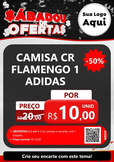 Modelo de Cartaz para Cartaz A4 Vertical com o tema Sabadou de Ofertas para Roupas e acessórios