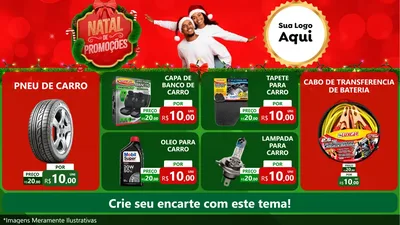 Modelo de TV para TV Horizontal com o tema Natal de Promoções para Auto peças