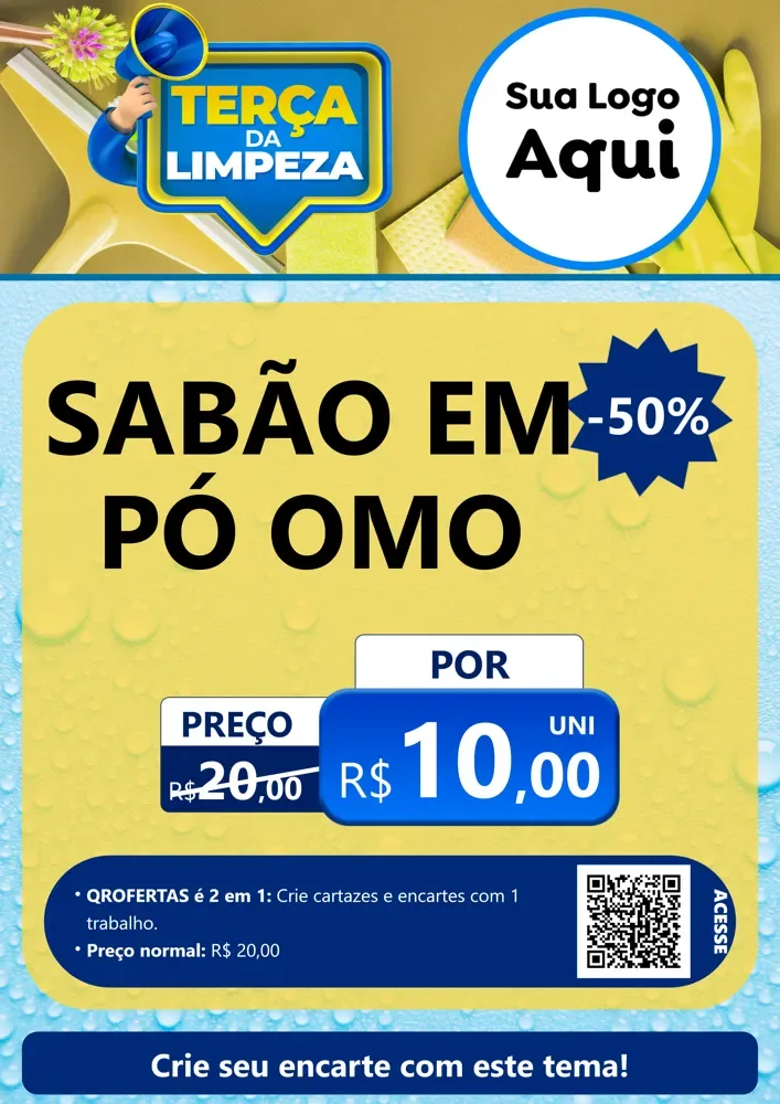 Modelo de Cartaz para Cartaz A4 Vertical com o tema Terça da Limpeza para Produtos de Limpeza