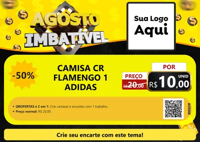 Modelo de Cartaz para Cartaz A4 Horizontal com o tema Agosto Imbatível para Roupas e acessórios