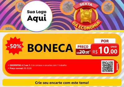 Modelo de Cartaz para Cartaz A4 Horizontal com o tema Sexta da Economia para Brinquedos