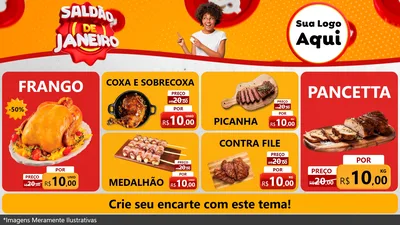 Modelo de TV para TV Horizontal com o tema Saldão de Janeiro para Assados