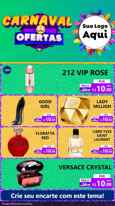 Modelo de TV para TV Vertical com o tema Carnaval de Ofertas para Perfumes