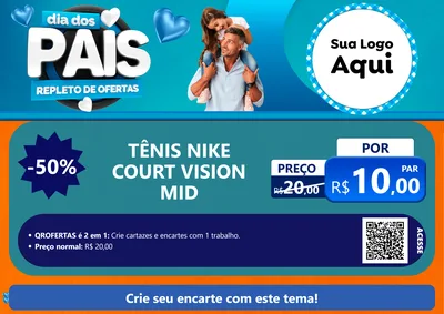 Modelo de Cartaz para Cartaz A4 Horizontal com o tema Dia Dos Pais Repleto de Ofertas para Calçados