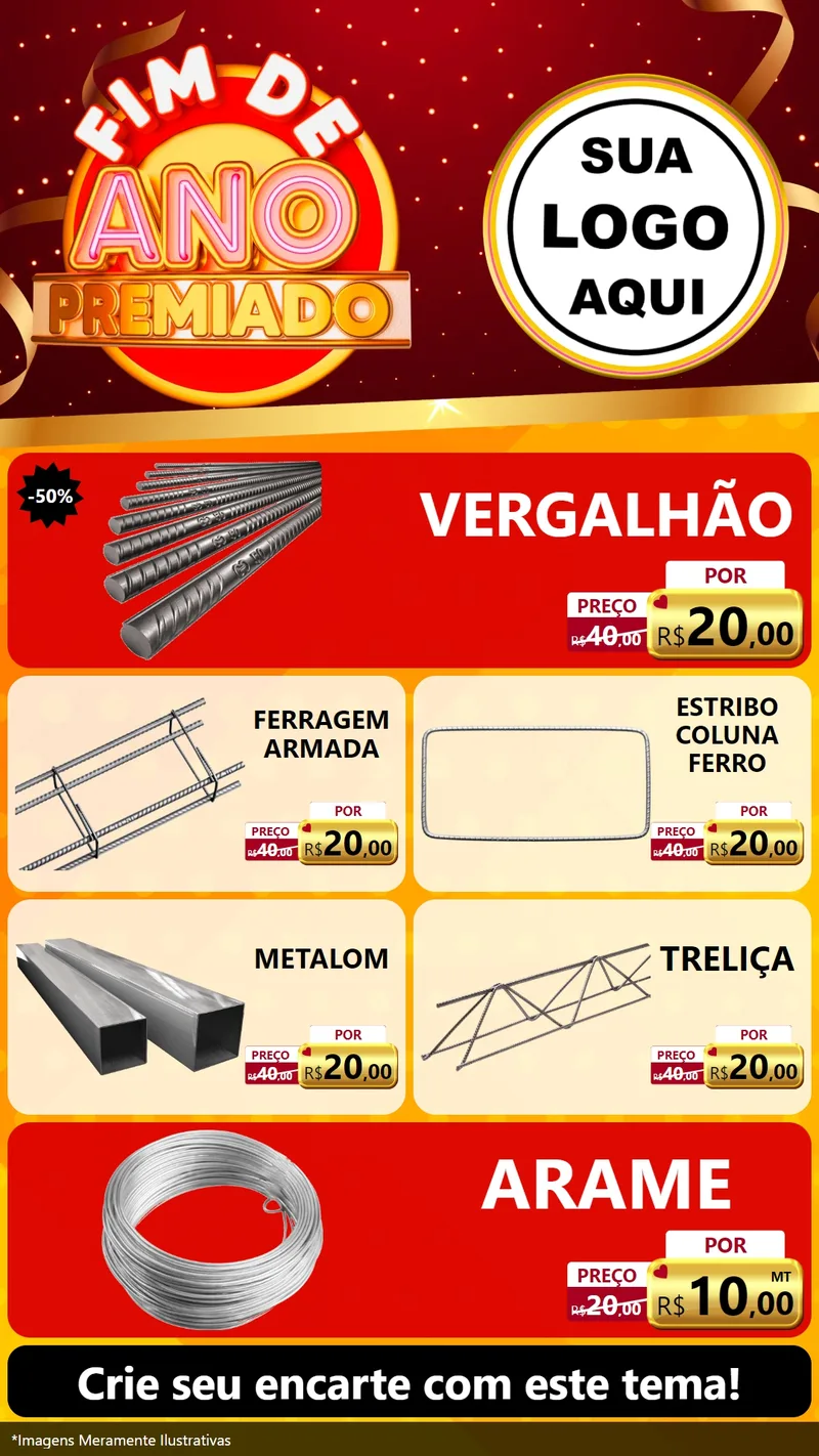 Modelo de TV para TV Vertical com o tema Fim de Ano Premiado para Ferragens