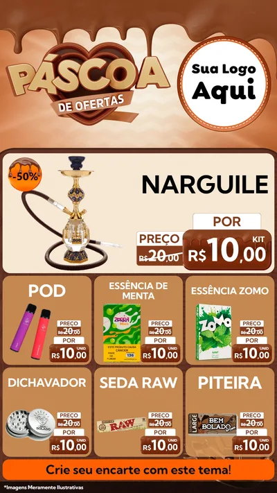 Modelo de Rede Social para Stories com o tema Páscoa de Ofertas para Tabacaria