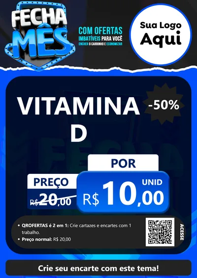 Modelo de Cartaz para Cartaz A4 Vertical com o tema Fecha Mês para Farmácia