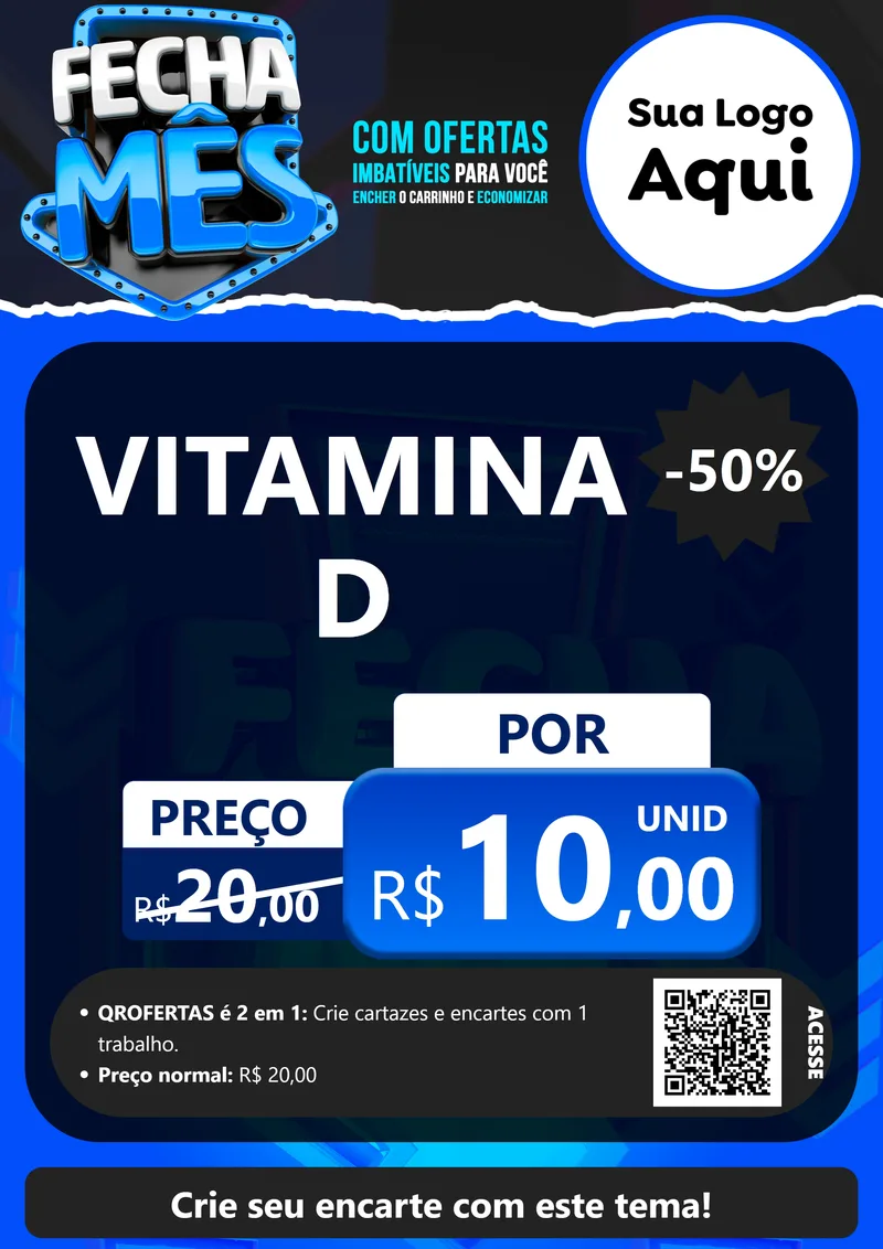 Modelo de Cartaz para Cartaz A4 Vertical com o tema Fecha Mês para Farmácia