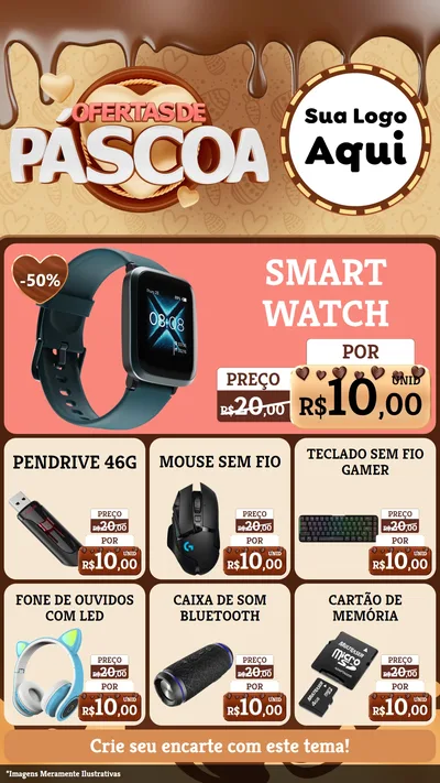 Modelo de Rede Social para Stories com o tema Ofertas de Páscoa para Informática