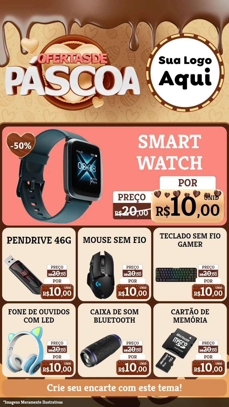 Modelo de Rede Social para Stories com o tema Ofertas de Páscoa para Informática