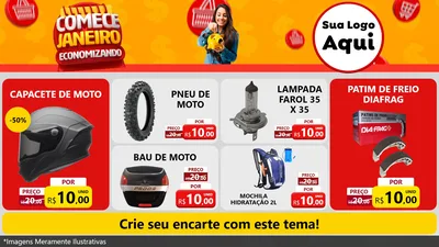 Modelo de TV para TV Horizontal com o tema Comece Janeiro Economizando para Moto peças