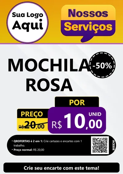 Modelo de Cartaz para Cartaz A4 Vertical com o tema Nossos Serviços para Papelaria