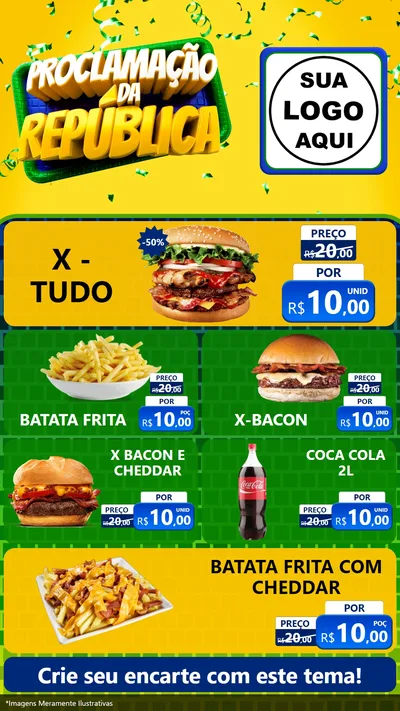 Modelo de TV para TV Vertical com o tema Proclamação da República para Hamburgueria