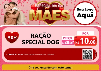 Modelo de Cartaz para Cartaz A4 Horizontal com o tema Especial Dia Das Mães para Pet Shop