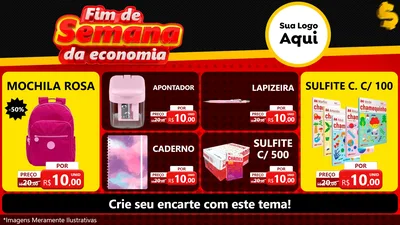 Modelo de TV para TV Horizontal com o tema Fim de Semana da Economia para Papelaria