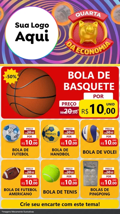 Modelo de Rede Social para Stories com o tema Quarta da Economia para Artigos Esportivos