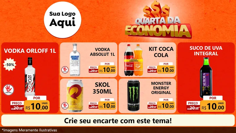 Modelo de TV para TV Horizontal com o tema Quarta da Economia para Distribuidora de bebidas