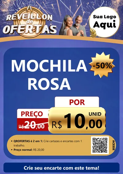 Modelo de Cartaz para Cartaz A4 Vertical com o tema Réveillon de Ofertas para Papelaria