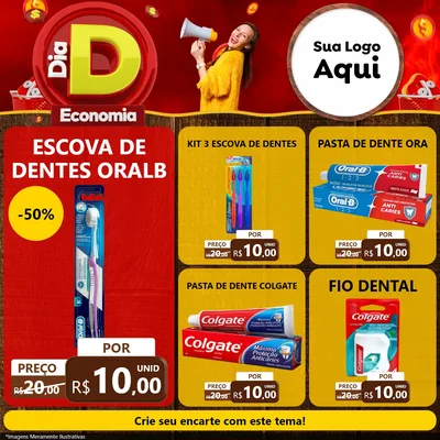 Modelo de Rede Social para Feed Facebook com o tema Dia D Economia para Higiene Pessoal
