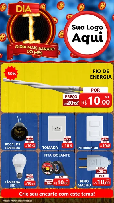 Modelo de Rede Social para Stories com o tema Dia I - O Dia Mais Barato Do Mês para Materiais Elétricos