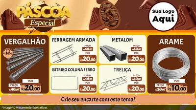 Modelo de TV para TV Horizontal com o tema Páscoa Especial para Ferragens