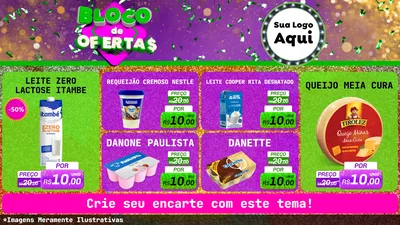 Modelo de TV para TV Horizontal com o tema Bloco de Ofertas para Frios e Laticínios