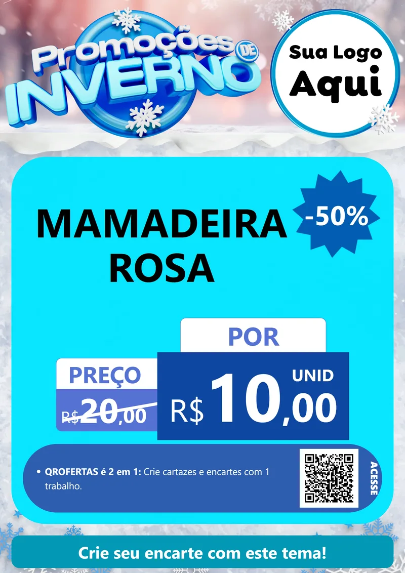 Modelo de Cartaz para Cartaz A4 Vertical com o tema Promoções de Inverno para Bebês