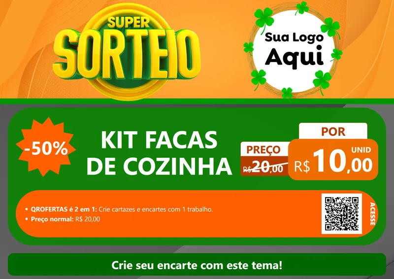 Modelo de Cartaz para Cartaz A4 Horizontal com o tema Super Sorteio para Utilidades Domésticas