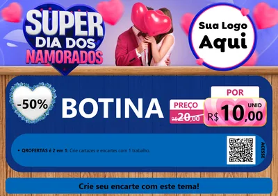 Modelo de Cartaz para Cartaz A4 Horizontal com o tema Super Dia dos Namorados para Agropecuária