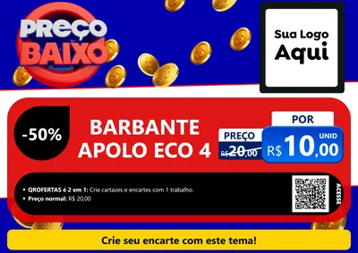 Modelo de Cartaz para Cartaz A4 Horizontal com o tema Preço Baixo para Armarinho e Aviamentos
