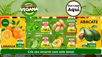 Modelo de TV para TV Horizontal com o tema Sexta Vegana para Hortifrúti