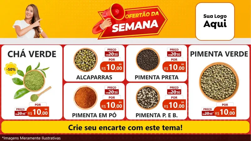 Modelo de TV para TV Horizontal com o tema Ofertão da Semana para Produtos Naturais
