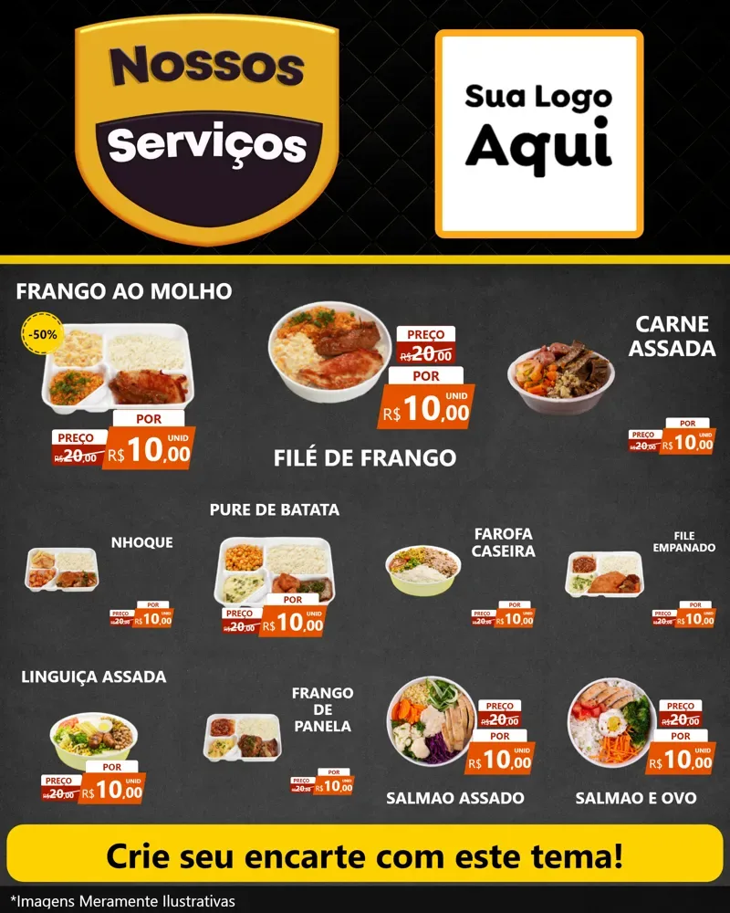 Modelo de Rede Social para Feed Instagram com o tema Nossos Serviços para Restaurante