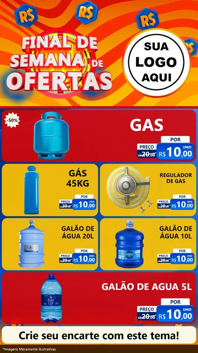 Modelo de TV para TV Vertical com o tema Final de Semana de Ofertas para Água e gás