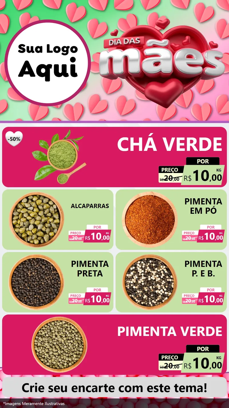 Modelo de TV para TV Vertical com o tema Dia das Mães para Produtos Naturais