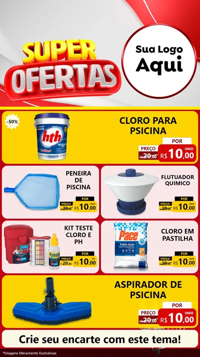 Modelo de TV para TV Vertical com o tema Super Ofertas para Produtos para Piscina