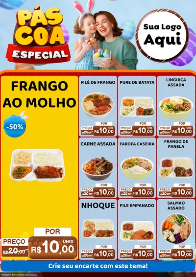 Modelo de Encarte para Encarte A4 Vertical com o tema Páscoa Especial para Restaurante