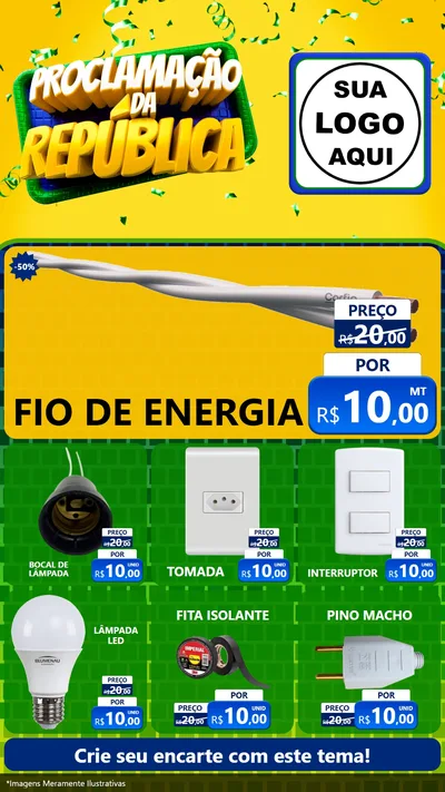 Modelo de Rede Social para Stories com o tema Proclamação da República para Materiais Elétricos
