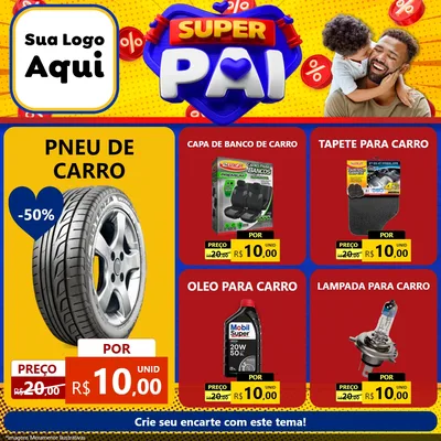 Modelo de Rede Social para Feed Facebook com o tema Super Pai para Auto peças