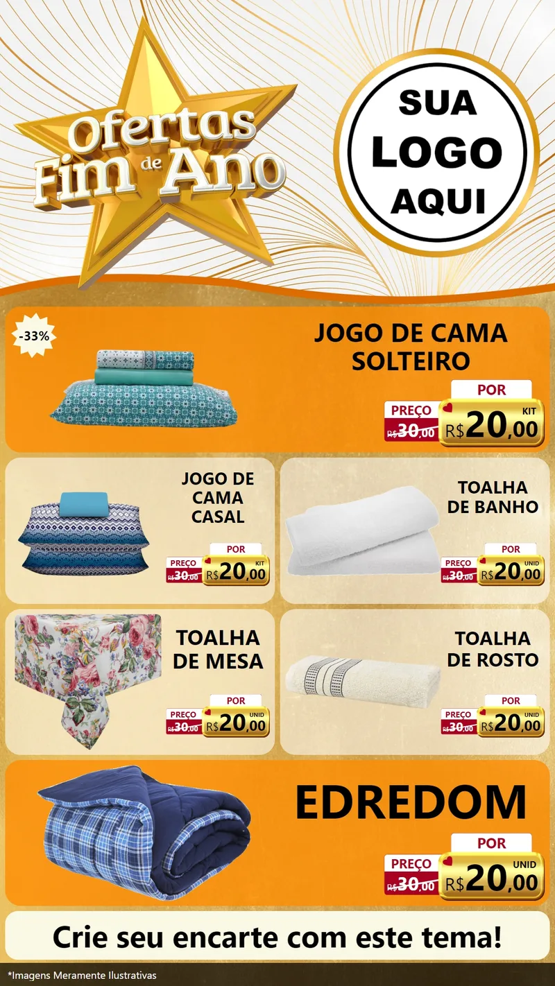 Modelo de TV para TV Vertical com o tema Ofertas Fim de Ano para Cama, Mesa e Banho