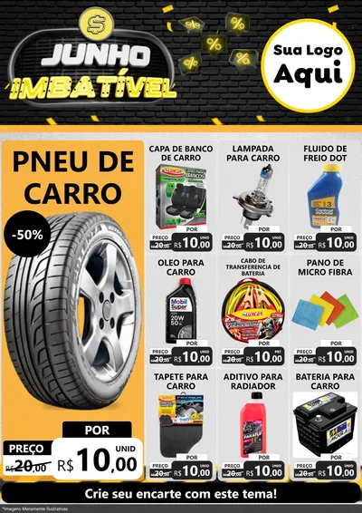 Modelo de Encarte para Encarte A4 Vertical com o tema Junho Imbatível para Auto peças