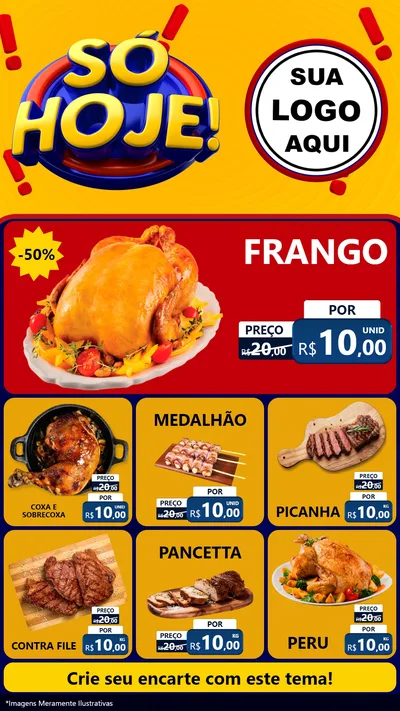 Modelo de Rede Social para Stories com o tema Só Hoje! para Assados