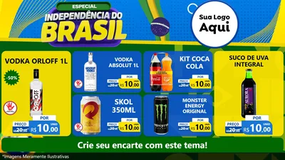 Modelo de TV para TV Horizontal com o tema Especial Independência do Brasil para Distribuidora de bebidas